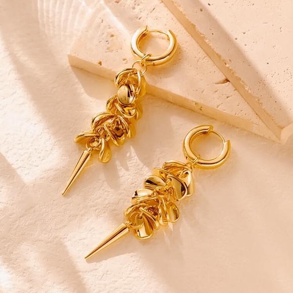 🔵𝟲𝟱%𝗢𝗙𝗙 𝗯𝘂𝗻𝗱𝗹𝗲𝘀 𝟯+🔵 NEW Long Tassel Gold Floral Drop Earrings - Picture 7 of 10